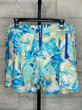 Columbia PFG Women’s Water Shorts Size XL Blue Tropical Print Athletic Shorts
